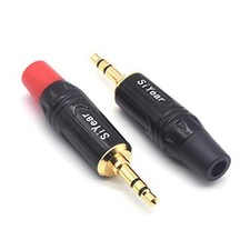 3-Pole 3.5mm Stereo Headphone Jack Male Plug Repair Replacement Solder 2 PACK