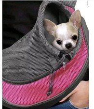 Yudodo Pet Sling Carrier Small Dog Puppy Cat up to 6 lbs , Pink Gray Sling