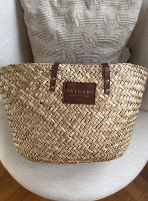 Bvlgari Resort Dubai Summer Basket Wicker Beach Bag Large Tote