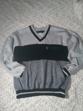 Pierre Cardin Classic Gray And Black Mens Sweater Size M
