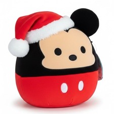 Squishmallows Disney Holiday Mickey Mouse Child Ultra Soft Plush Red  White 8"