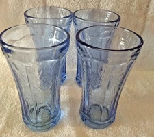 Indiana Glass Recollection Madrid Blue Glass Tumblers Set of 4