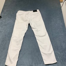 Vintage Genes Black Jeans Mens 32W White Denim Light Wash Slim Fit Straight Leg