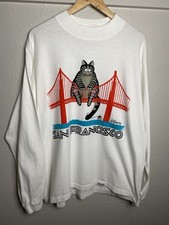 Vintage B. Kliban Cat San Francisco 2 Sided Shirt Large Crazy Shirts Hawaii 90s