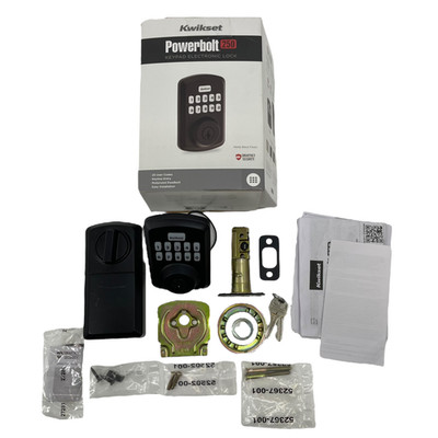 Kwikset Powerbolt 250 10-Button Keypad Door Lock Matte Black 992500-008 #U1509