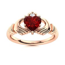 Sterling Silver Garnet Gemstone Promise Solitaire January Ring Jewelry