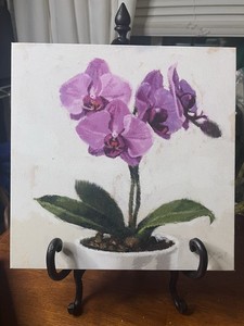 Sullivans Darren Gygi Pink Orchid Canvas 9" x 9" Wall Art