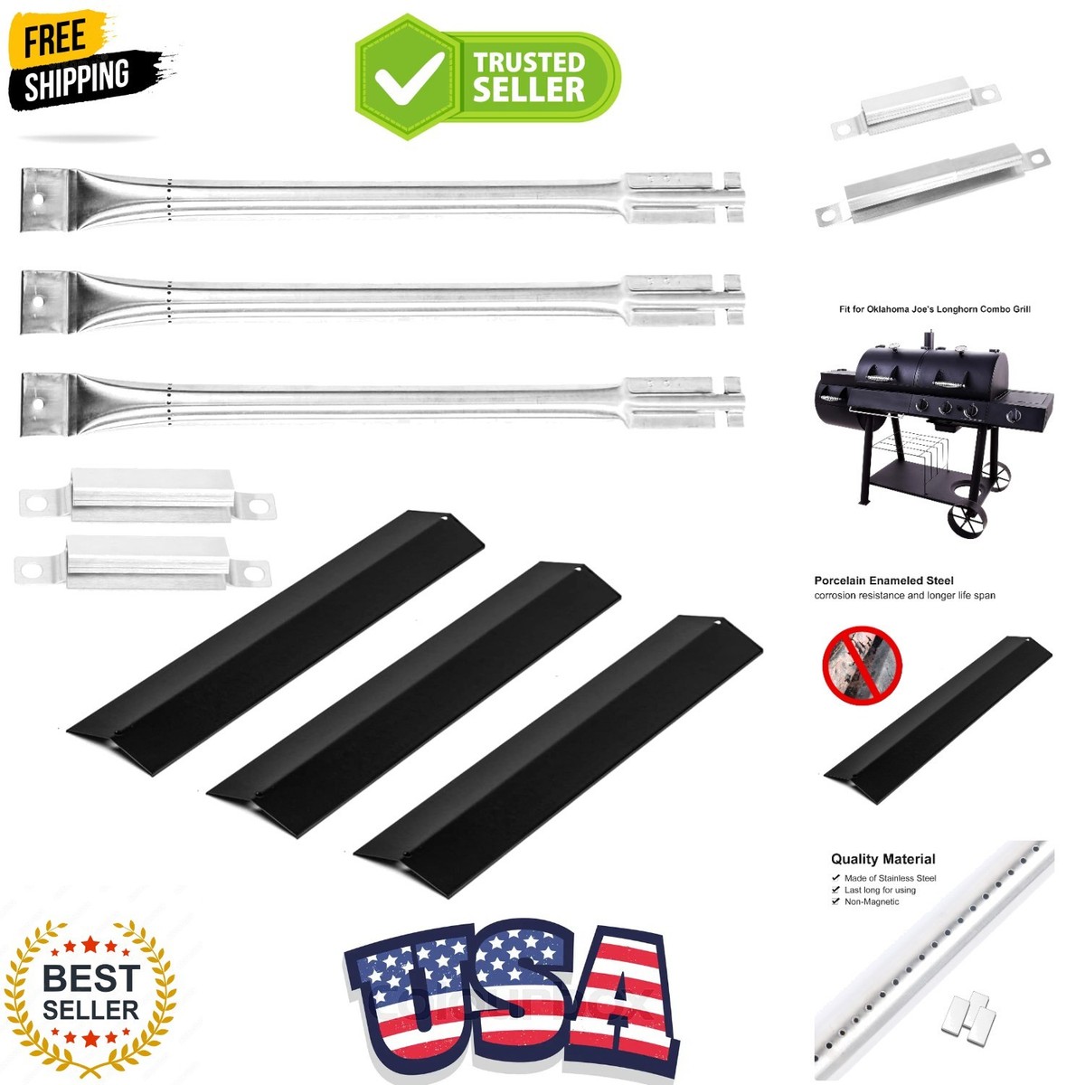 Grill Parts for Oklahoma Joe's Longhorn Combo 3-Burner Charcoal