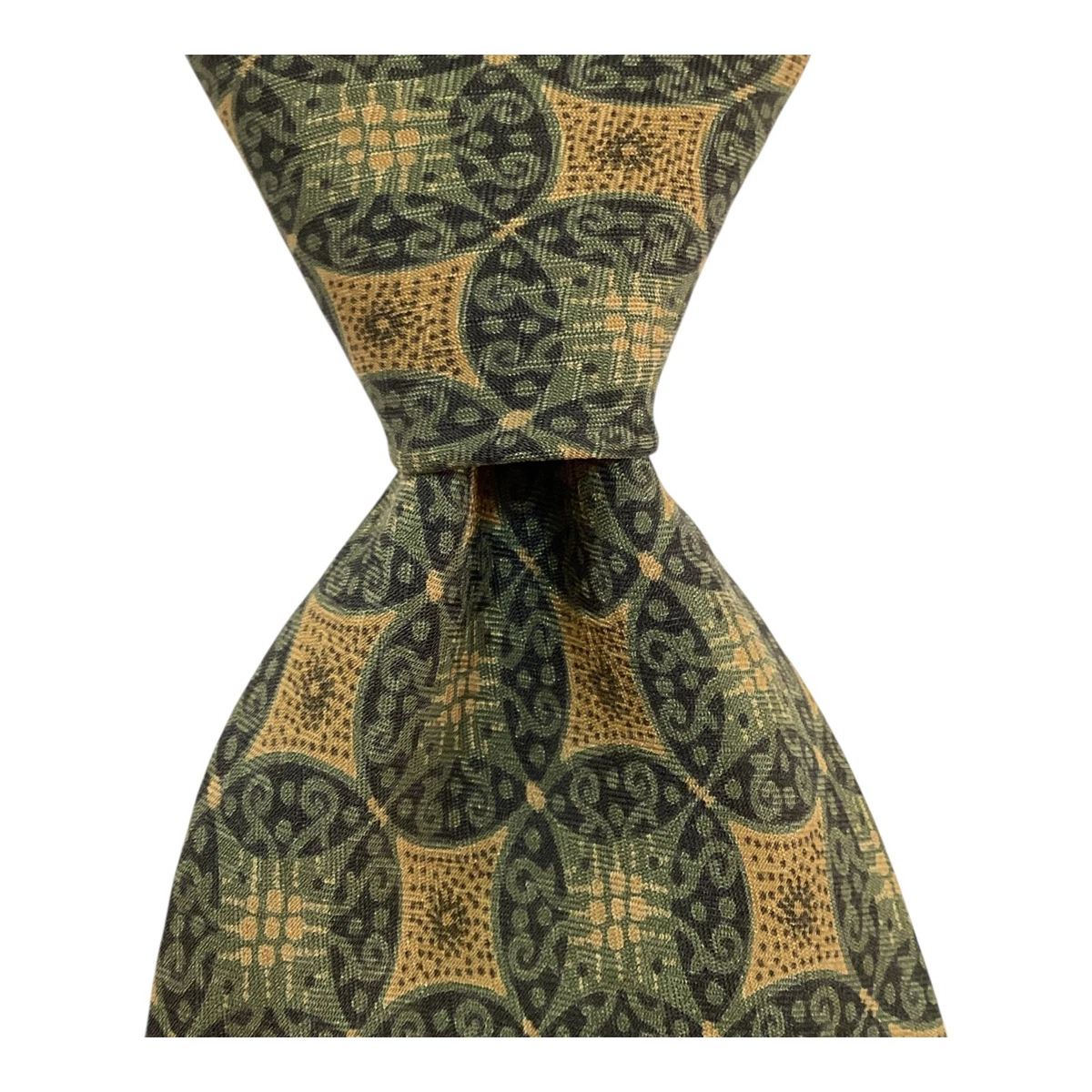 Handmade Italian Silk Tie - Black Floral Giorgio Armani Black and Gold Silk Jacquard Tie main image 1