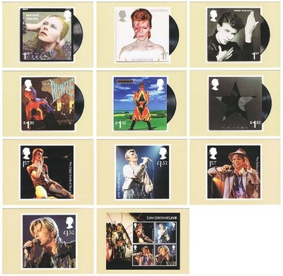 DAVID BOWIE ROYAL MAIL OFFICIAL MEMORABILIA POSTCARDS SUPERB - CHOOSE YOUR CARDS
