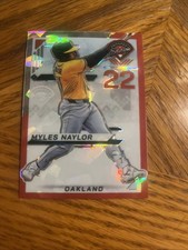 Panini 2025 Prospect Edition Red Cracked Ice Prizm Myles Naylor Oakland  #156