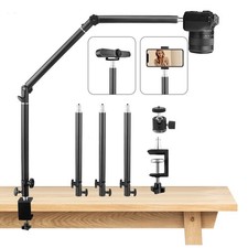 Overhead Camera Desk Mount Stand 14.541 Inch Articulating Boom Arm C Clamp