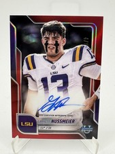 2025 Bowman Chrome U Garrett Nussmeier Prospect Image Variation SP Auto Red 4/5