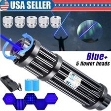 10 Wat Adjustable High Power Blue Burning Laser Pointer Visible Dot Torch Light