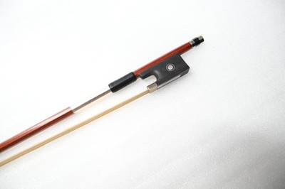 4/4 Violin Bow Brazilwood Oct. Stick Mongolian Horsehair Ebony Frog w/ Shell