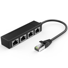 RJ45 Ethernet Splitter 1-4 Network Splitter Adapter LAN Internet Cable Adapter