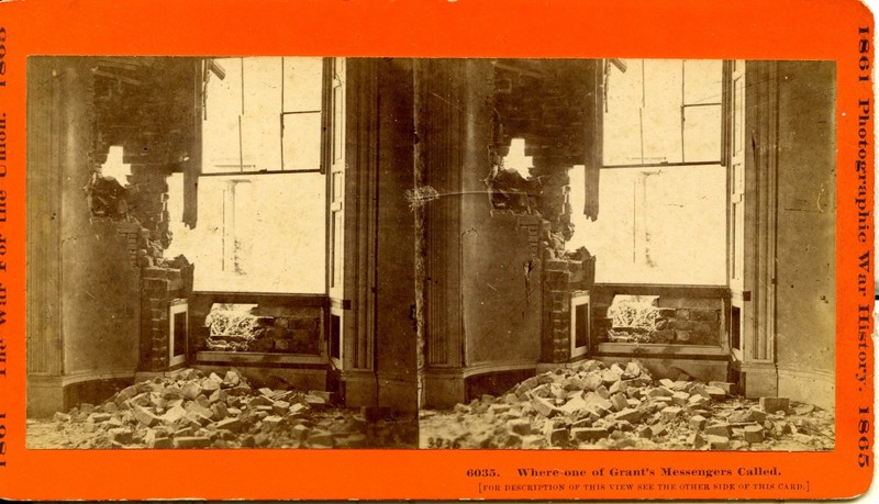 Where one of Grant's Messengers Called-  Civil War Stereoview Card