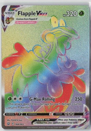 Flapple VMAX (Secret) Holo Secret Rare SWSH05: Battle Styles 164/163 LP