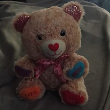 8in Valentine Plush Teddy Bear w/ Bow Hearts ...