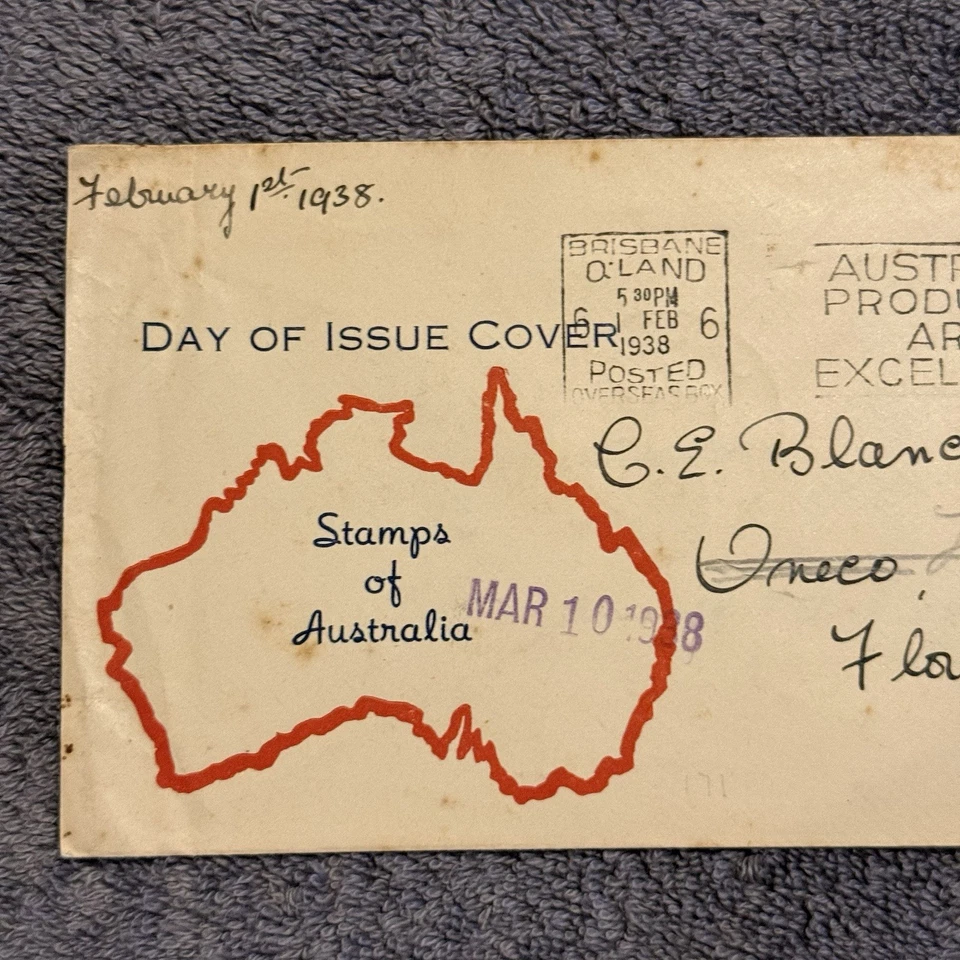 1938 Australia Day of Issue Cover "Australian Products" Kangaroo Postmark - Image 3 of 4