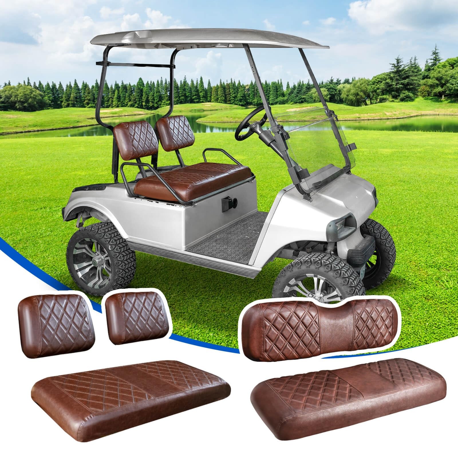Cart Seat Covers Kit Front/rear Fits Club Car Ds Pre-2000 Br