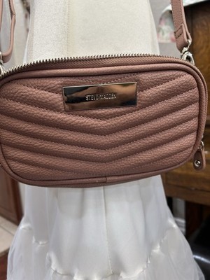 Steve Madden Magnolia Mauve Quilted Chevron Crossbody Bag 