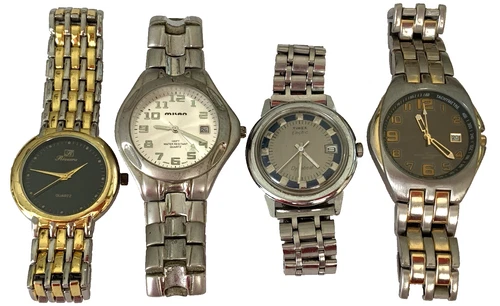 Vtg Men's Watch Lot-4 Timex Electric Dynabeat Tachymetre Untested Nonworking
