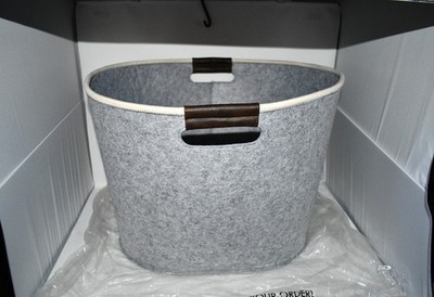 Thirty One LARGE Felt Storage Bin in Brushed Whisper Grey NWT