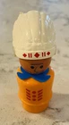 VTG Fisher Price Little People Western Town Indian Chief Native American Orange