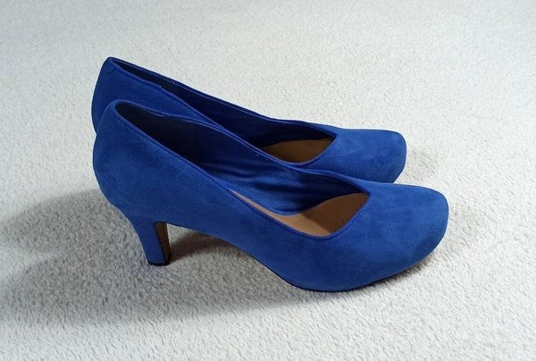 Women Clarks Heels Navy Suede 37 #7ASD
