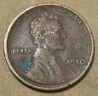 UNITED STATES OF AMERICA 🇺🇸 ONE CENT COIN 1910 "LINCOLN WHEAT EARS REVERSE"