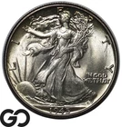 1945 Walking Liberty Half Dollar, Swirling Luster, Superb Gem