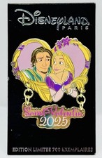 Disneyland Paris Valentine’s Day Tangled Pin 2025 Rapunzel & Flynn LE 700