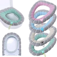 Soft Toilet Seat Cover Pads, Stretchable Washable Toilet Seat Cushion Cover w...