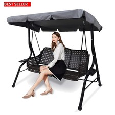 Swing Chair Canopy Replacement, 2 Seater Garden Seat Cover, Waterproof Windproof