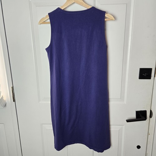 Abito Eileen Fisher maglia jersey donna PS Petite Small blu cotone biologico - Foto 2 di 10