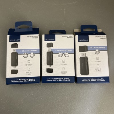 Insignia SD, microSD, & CF Memory Card Reader (NS-CRSA1 & NS-CRDAC1) | Lot of 3