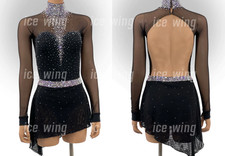 Ice Figure Skating Dress Rhythmic Gymnastics Twirling Competition black