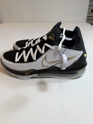 Nike Lebron 17 XVII Low Basketball Shoes White Gold Black Size 9 US NIB