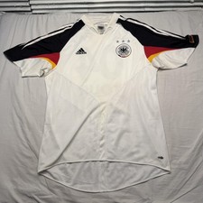 Vintage Germany Soccer Jersey Mens Large White Adidas DFB ClimaCool 04 Tour
