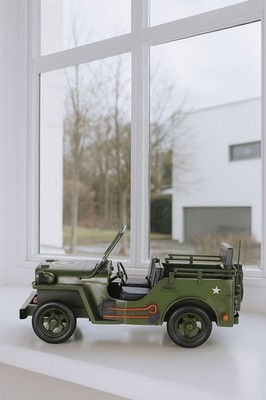 ANCIENNE VOITURE JEEP Vehicule Militaire Jouet 1:18 En Metal EUR 35,00