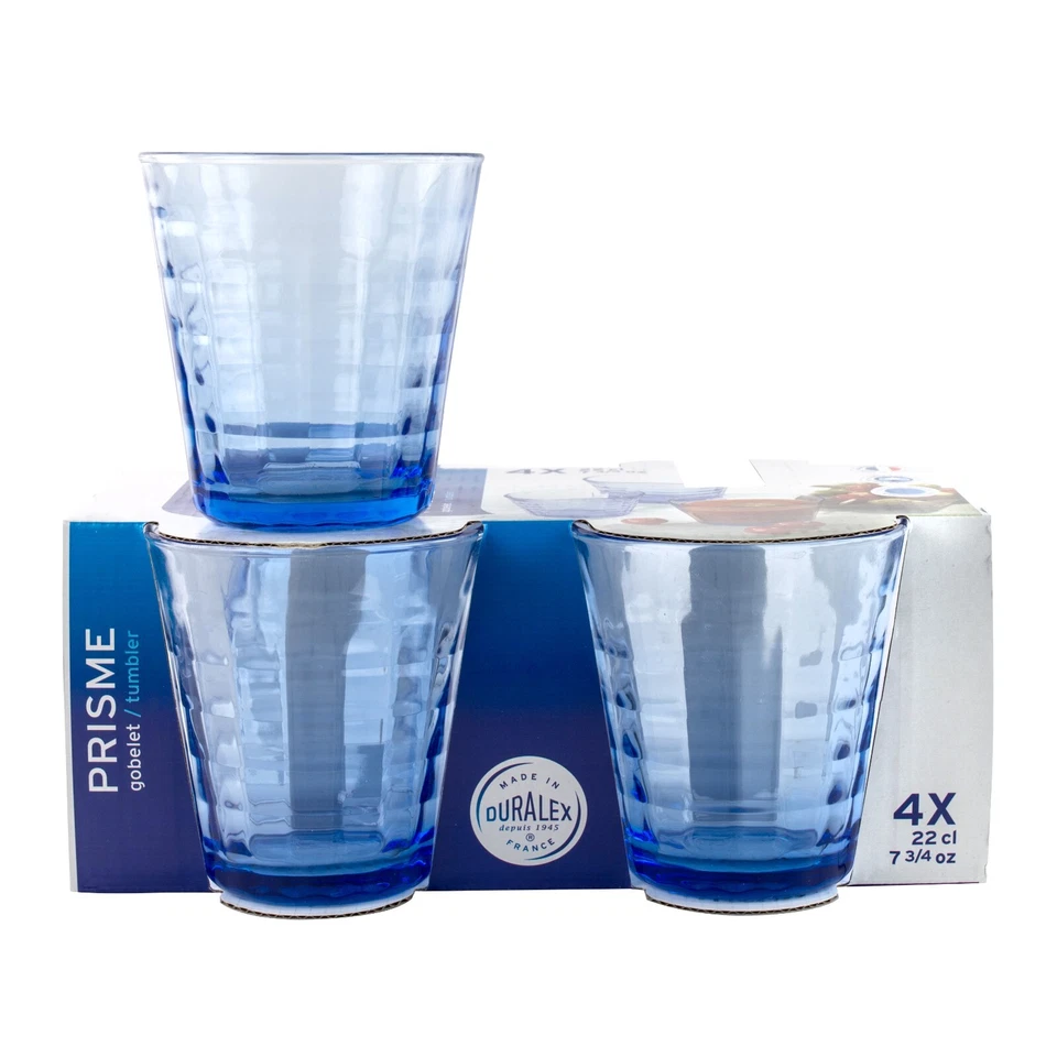LOT de 4 VERRE A EAU Prisme Marine 22 cl verre DURALEX