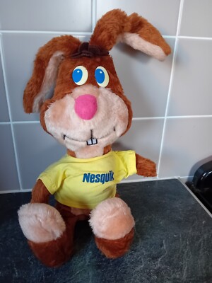 VINTAGE 1980s NESTLE NESQUIK QUICKY BUNNY RABBIT PLUSH PROMOTIONAL