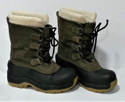 Lands' End Winter Boots Boys Size Leather Upper Waterproof