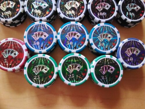 100 Poker Ocean Champion Chips Metallkern Top schwer! - Bild 4 von 6
