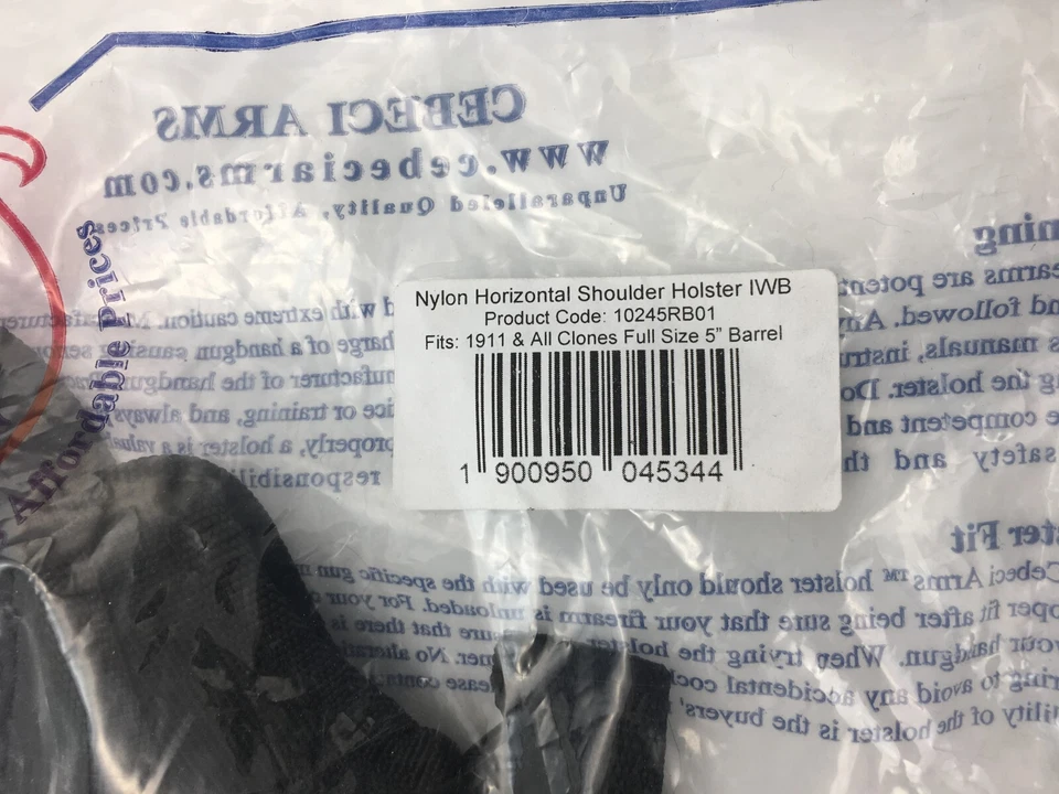 CEBECI® Nylon RH 2-in-1 IWB & Horizontal SHOULDER Holster for ANY 1911 ( 5" ) - Image 2 of 4