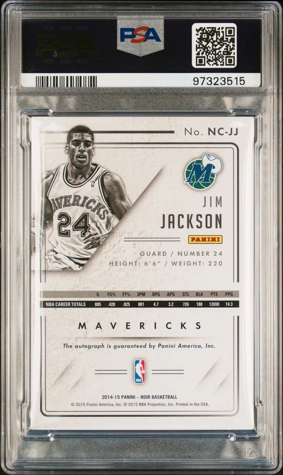 JIM JACKSON AUTO PSA 8 2014 Panini Noir Color POP 1 NONE HIGHER /49 Signed 🔥🔥 - Image 2 of 2