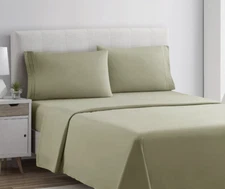 Clara Clark Microfiber 4 pc King Sage Green Sheets Allergy Free 1800 Premier Set