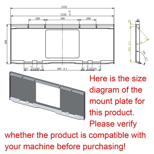 Landy Attachments 72" Rock Grapple Bucket with Teeth for Skid Steer Quick Attach - Picture 5 of 5