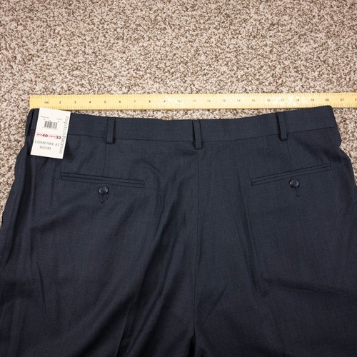 Perry Ellis Hose Herren 40/32 grau Portfolio Plissee gerades Bein Anzughose - Bild 8 von 11